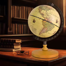 Retro World Globe in English