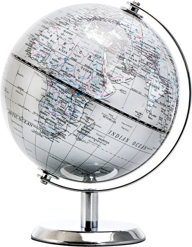 14cm world globe silver - world,