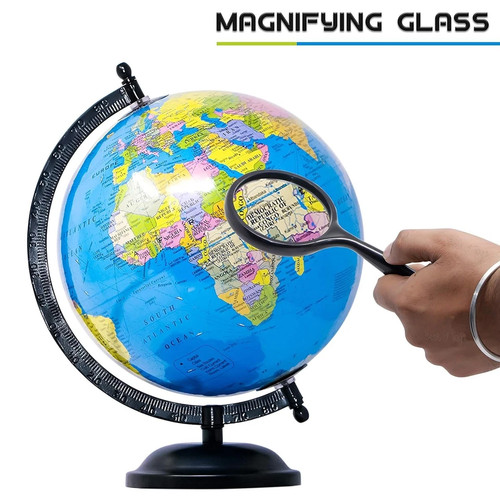 World globe metal stand - metal, 12"