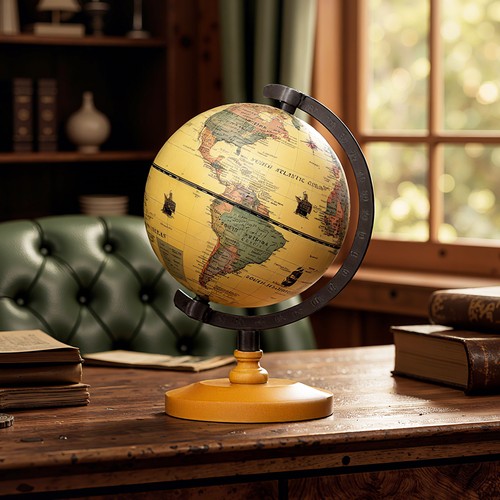 14cm antique world globe - antique,