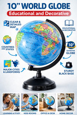 10" World Globe With Plastic