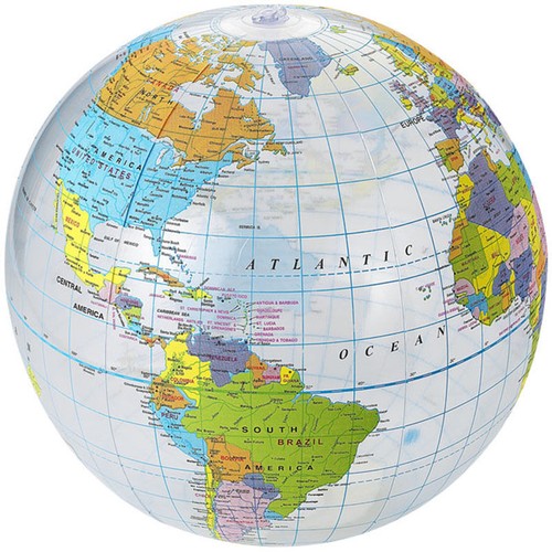 Bow globe 40cm world map - bow-up,